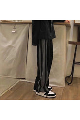 White Striped Wide Leg Pants Gray stripes CHINA Shoptery