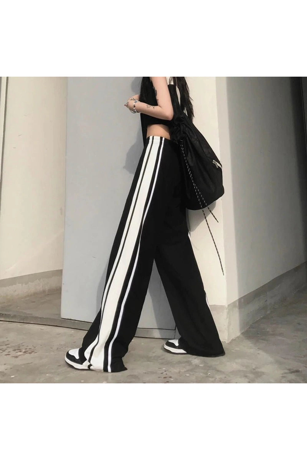 White Striped Wide Leg Pants Shoptery