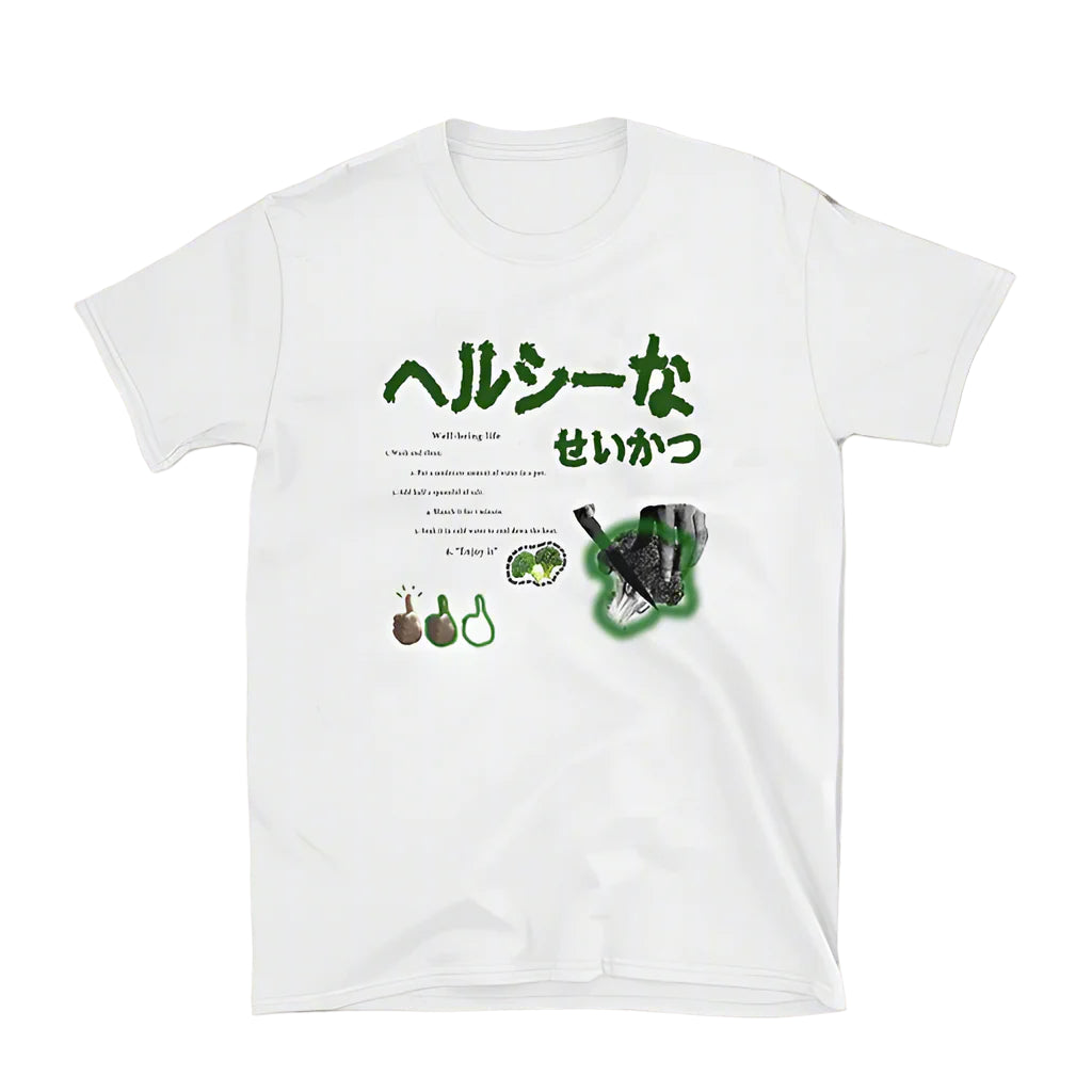 Y2K Aesthetic Print T-Shirt WHITE Shoptery