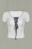 Y2K Contrast Bandage Crop Top WHITE Shoptery