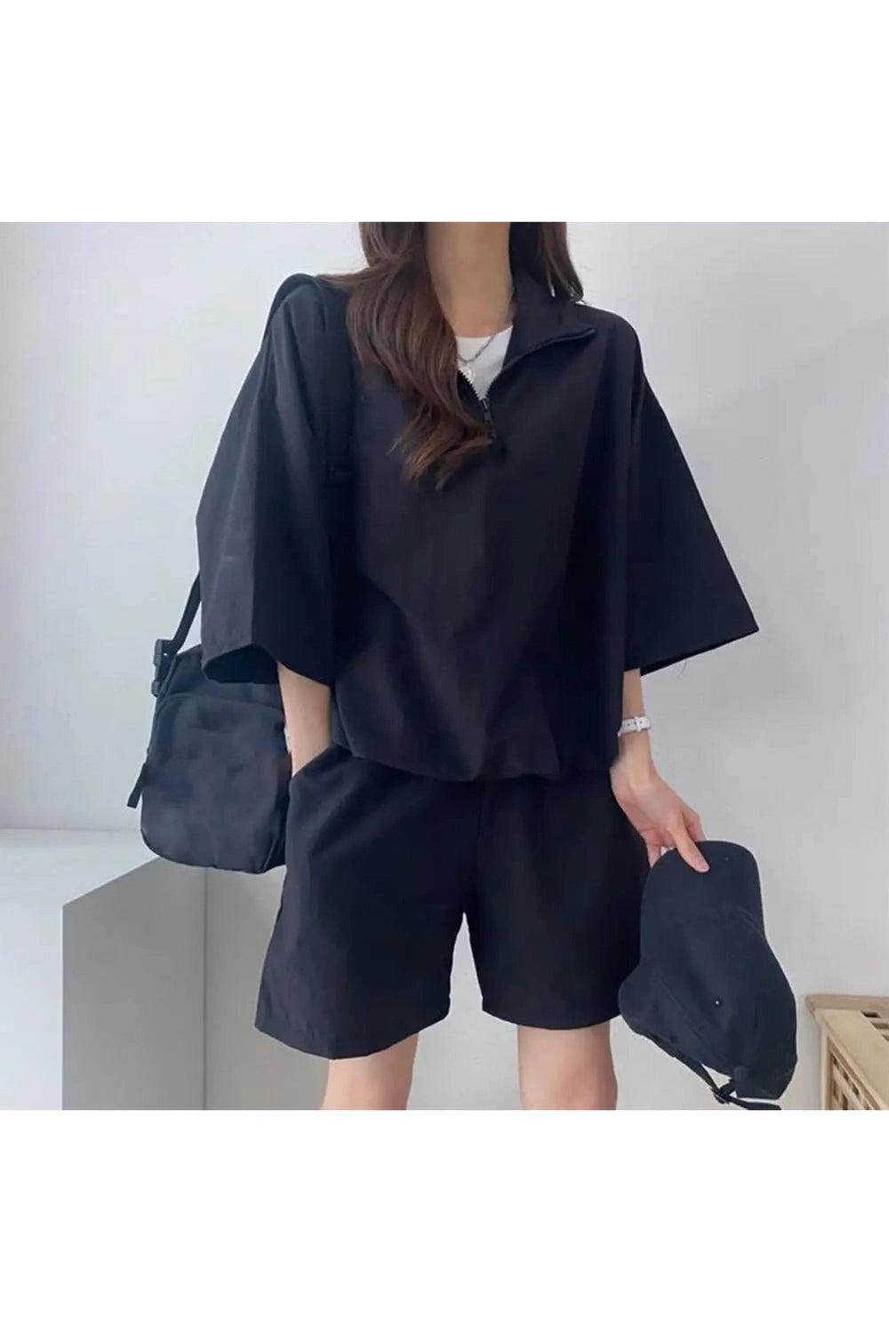 Pastel Cute Zipper Tracksuit Outfit Set Shoptery