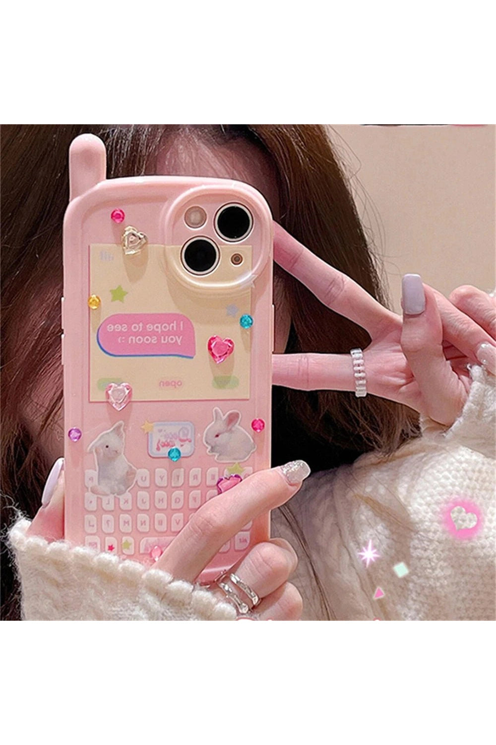Kawaii 3D Rabbit Korean iPhone Case Shoptery