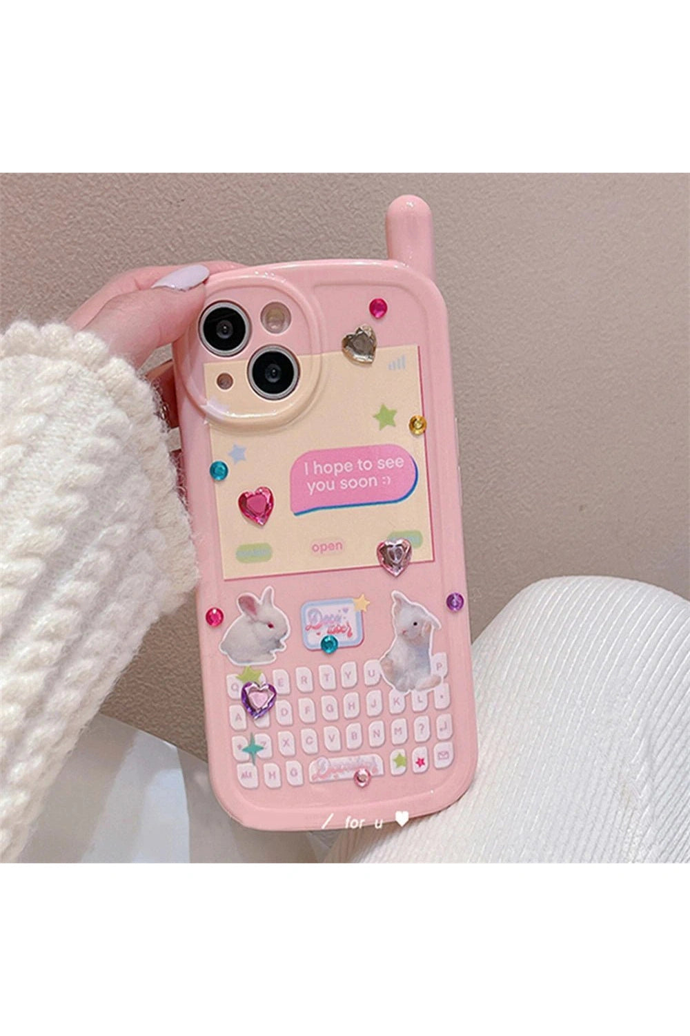 Kawaii 3D Rabbit Korean iPhone Case Shoptery