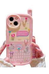 Kawaii 3D Rabbit Korean iPhone Case A Shoptery