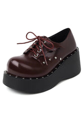 Alt Black Rivets Ankle Boots Burgundy Shoptery