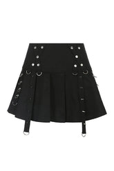 Alt Style Pleated Mini Skirt Black Shoptery
