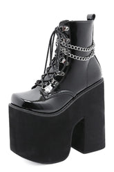 Alt Autumn Buckle Strap Combat Boots black shoes Shoptery