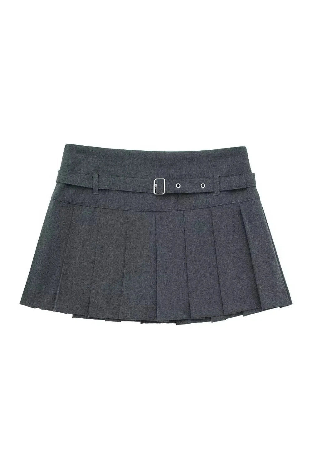 Retro Autumn Chic Short Zipper Skirt Solid Dark Gray Shoptery