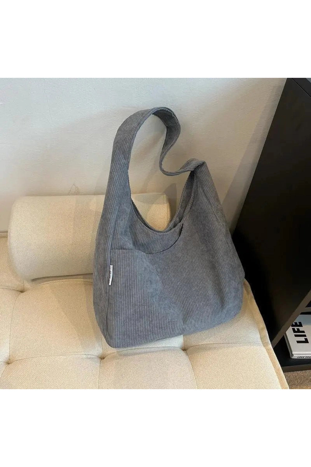 Aesthetic Canvas Corduroy Large Handbag Shoptery
