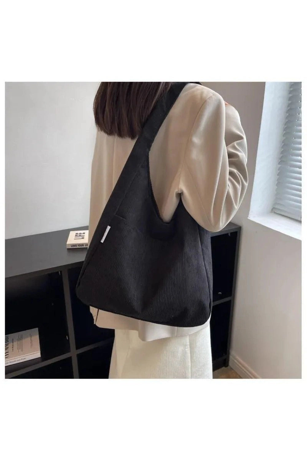 Aesthetic Canvas Corduroy Large Handbag Shoptery