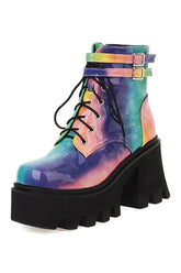 Alt Colorful Motorcycle Ankle Boots blue CHINA Shoptery
