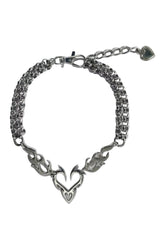 Edgy Flame Heart Punk Necklaces 1 Shoptery