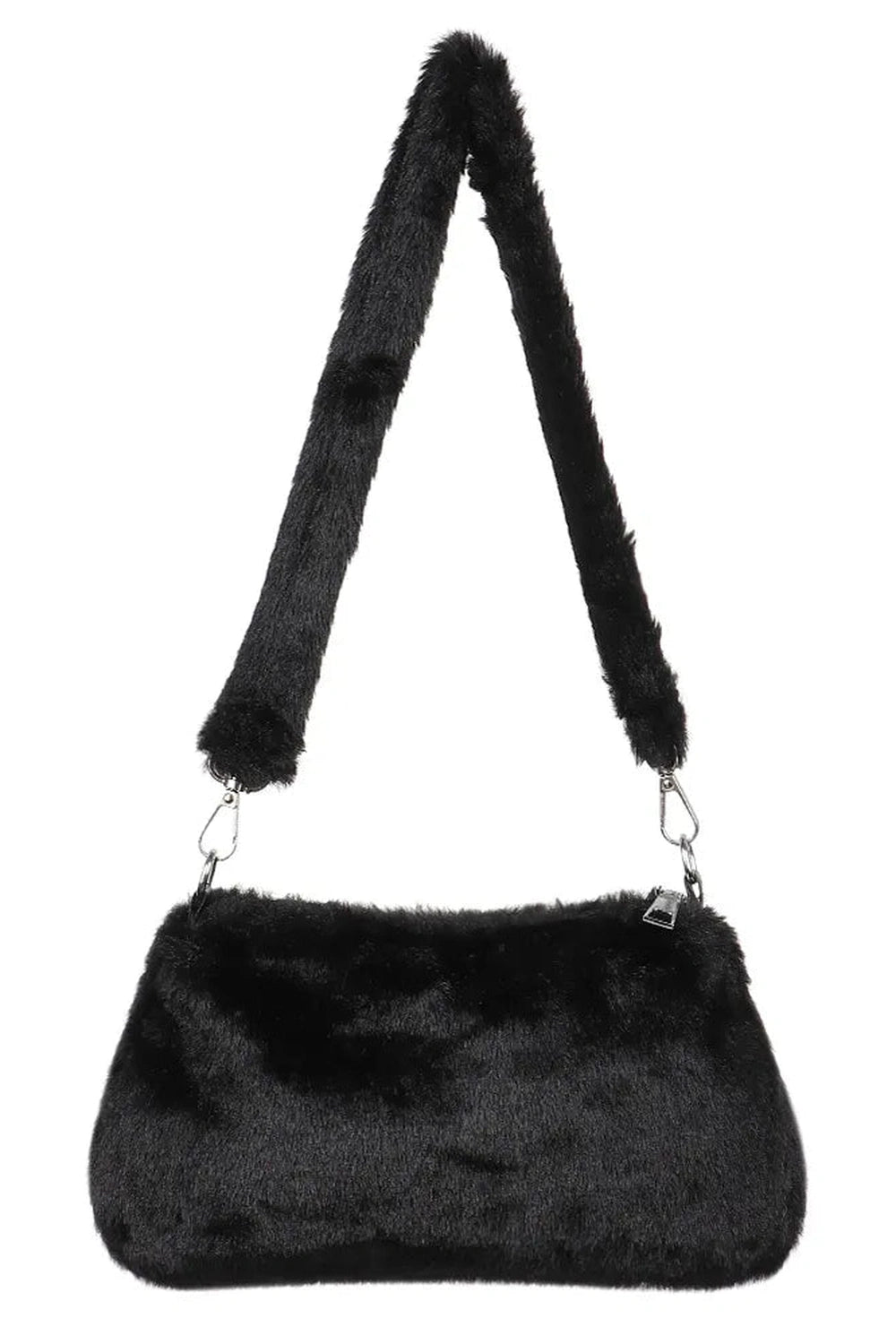 Aesthetic Fluffy Shoulder Plush Tote 2-black Shoptery
