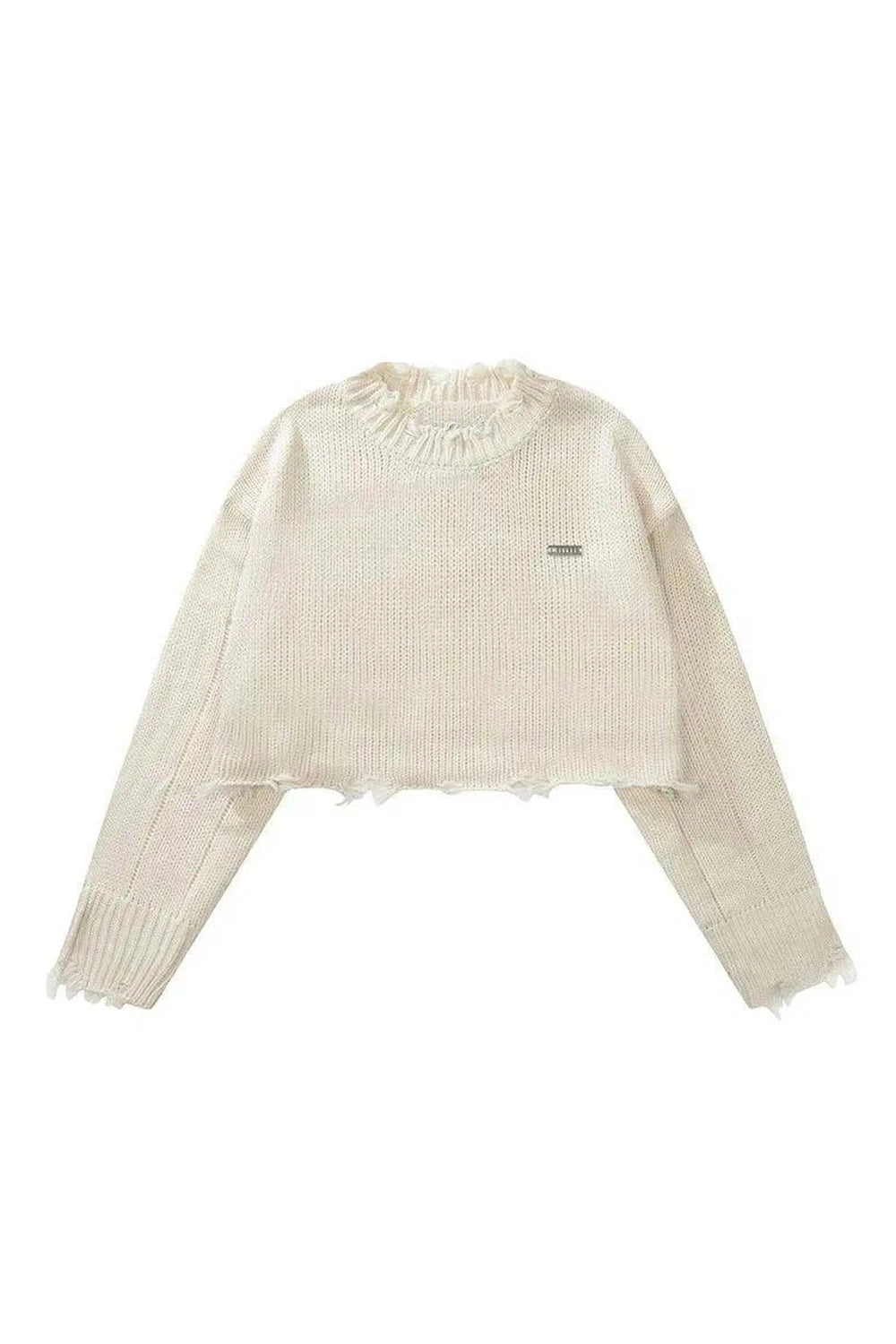 Coquette Frayed Cotton Cloud Sweater apricot Shoptery