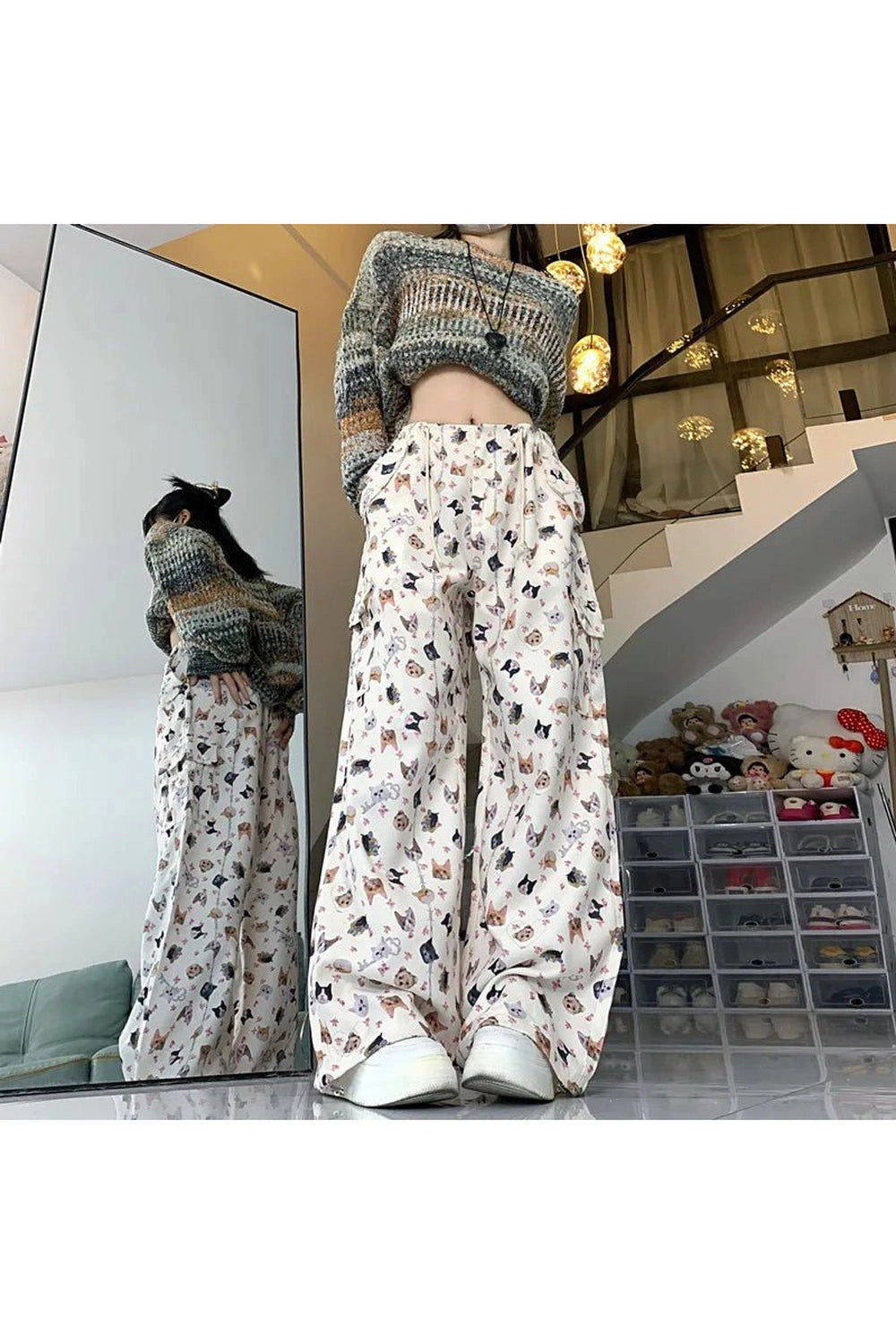 Kawaii Graffiti Wide Leg Suit Pants Shoptery