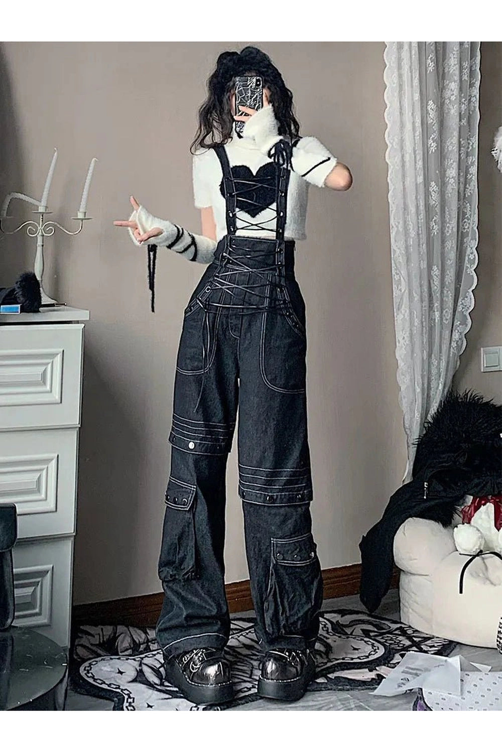 Edgy Bandage High Waist Pants Shoptery