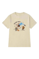 Kawaii Cat Oversized T-shirt Khaki Shoptery