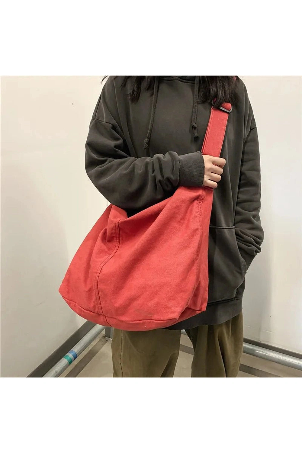 Retro Large Canvas Shopper Handbags Shoptery