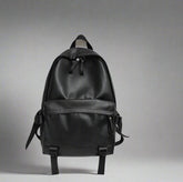 Aesthetic Leather Rucksack School Backpack 68black Shoptery