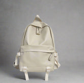 Aesthetic Leather Rucksack School Backpack 68beige Shoptery