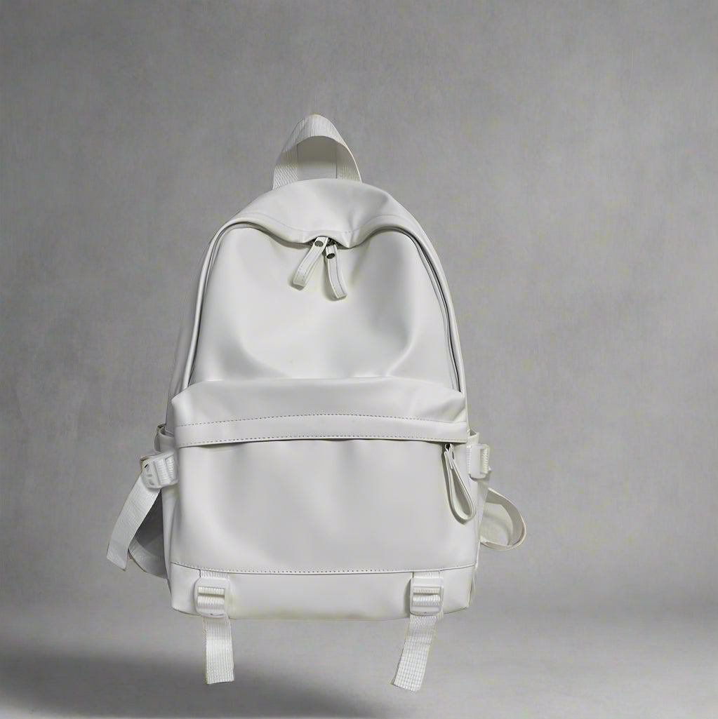 Aesthetic Leather Rucksack School Backpack 68white Shoptery