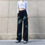 Fall Letter Star Loose Jeans Black Shoptery