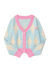 Pastel Cute Loose V-neck Student Cardigan Candy Colors Shoptery