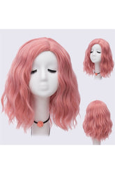 Kawaii Multicolor Short Wave Wig Light Pink 14inches Shoptery