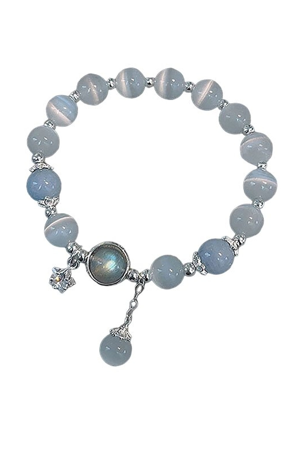 Aesthetic Opal Sea Blue Crystal Bracelet Shoptery