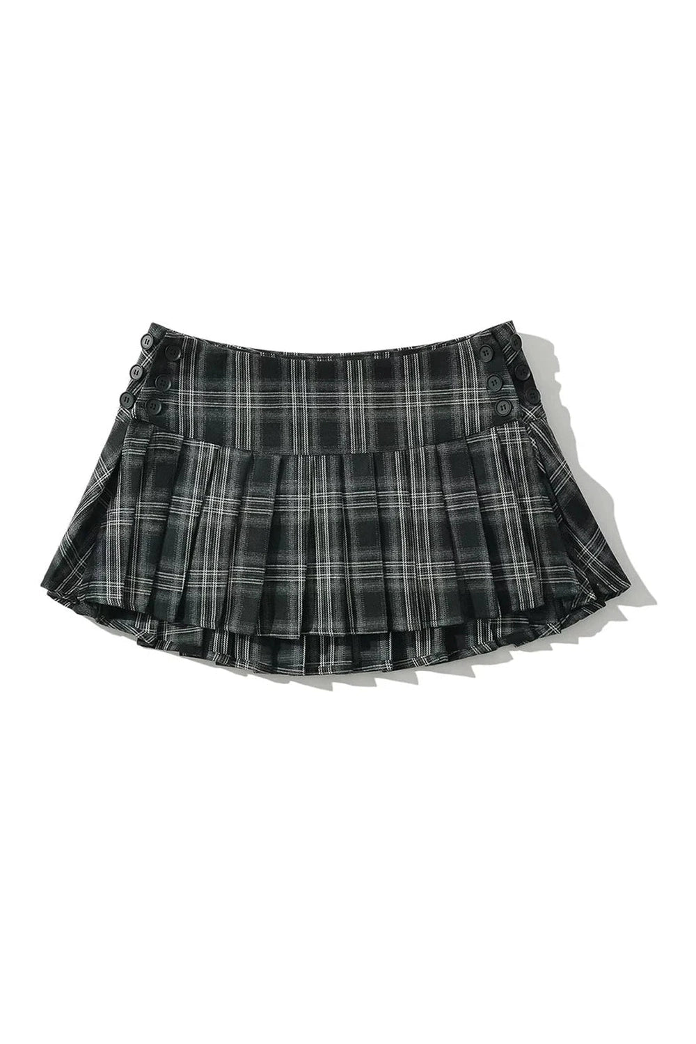 Retro Preppy Style Plaid Pleated Mini Skirt as1-Asian size Shoptery