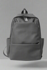 Aesthetic PU Leather Couple Backpack grey 5003 Shoptery