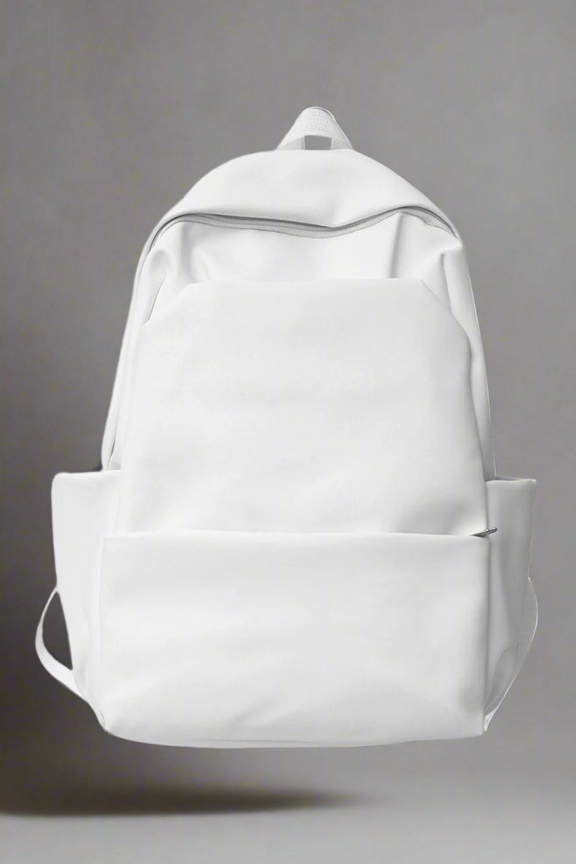 Aesthetic PU Leather Couple Backpack white 5003 Shoptery