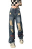Fall Ripped High Waist Baggy Jeans Shoptery