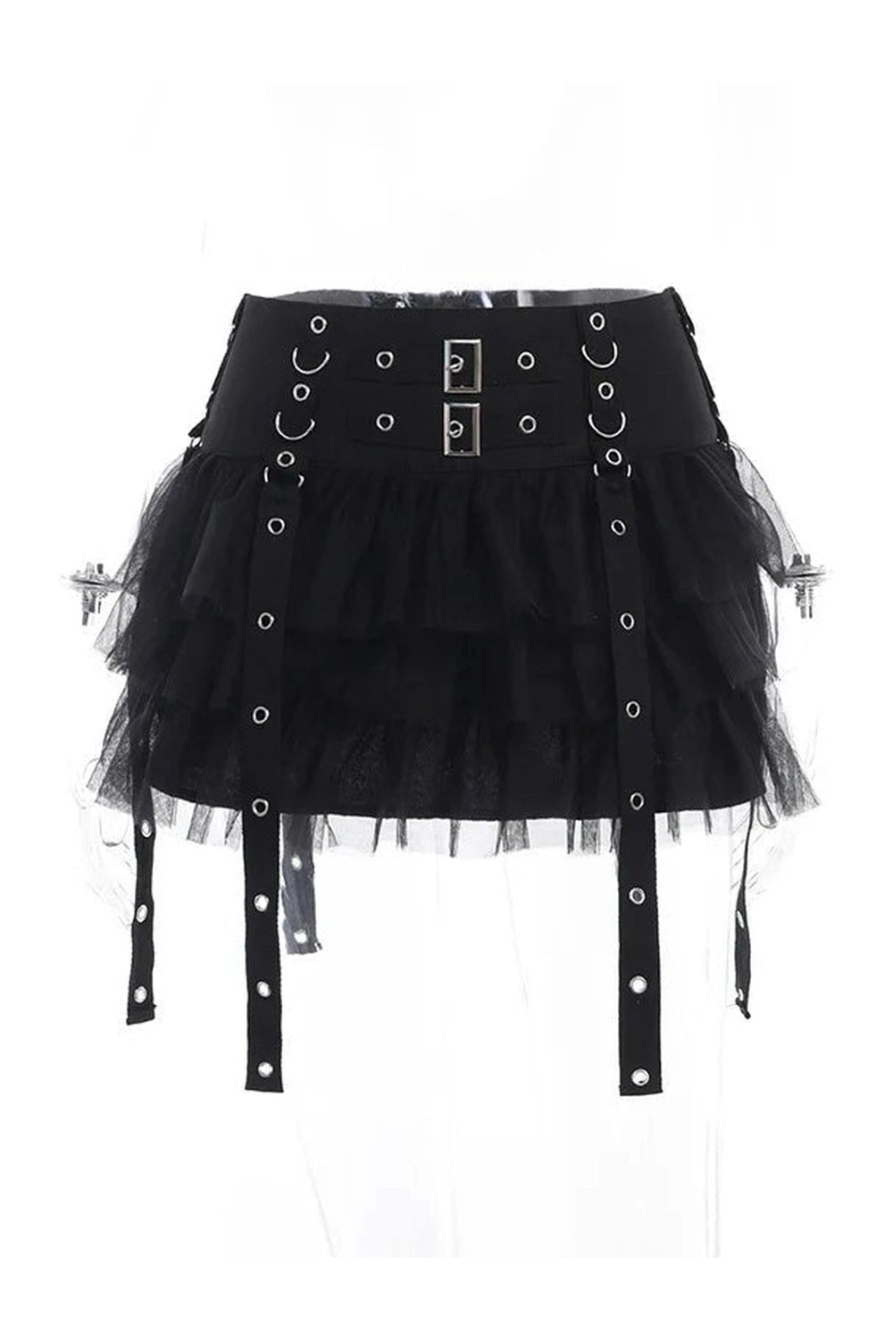 Alt Ruffled Gothic Mini Skirt black Shoptery