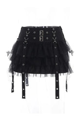 Alt Ruffled Gothic Mini Skirt black Shoptery
