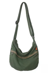 Retro Canvas Korean Messenger Handbag Green Canvas Bag (30cm<Max Length<50cm) Shoptery