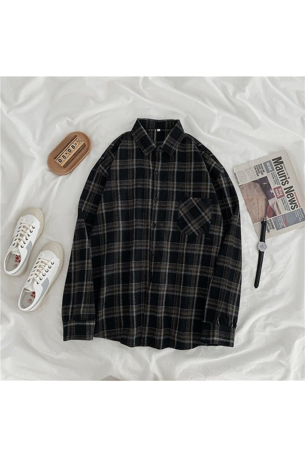 Retro Plaid Shirt 093205black Shoptery