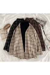 Retro Plaid Shirt 093205khaki Shoptery