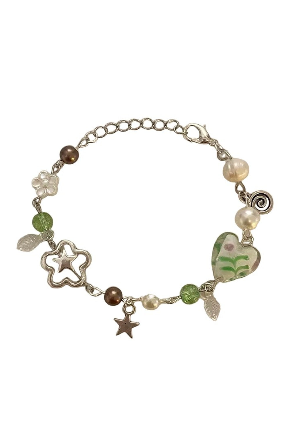 Y2k White Pearl Glass Bead Bracelet Shoptery