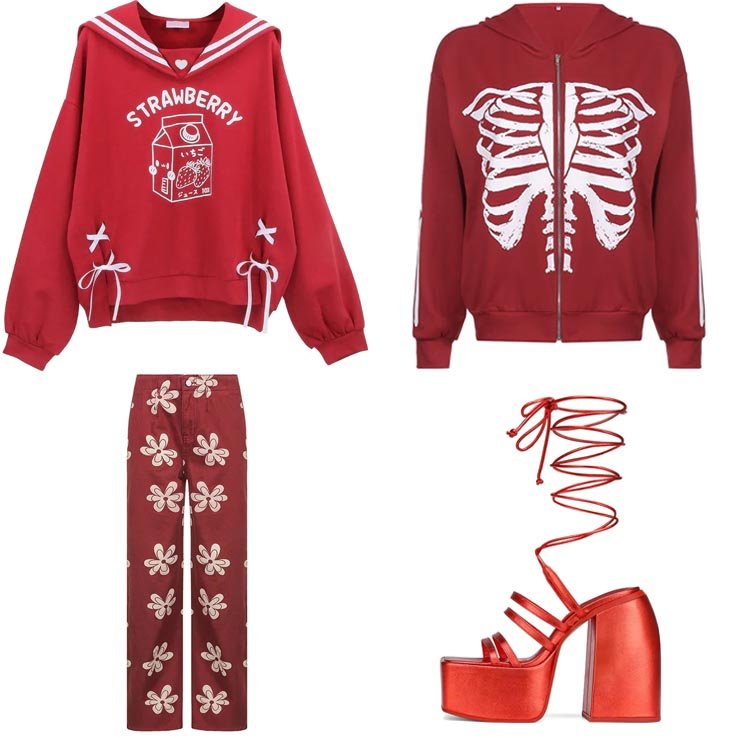 Red Aesthetic Clothes & Outfits - Shoptery
