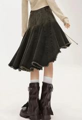 Dark Academia Denim Skirt Shoptery