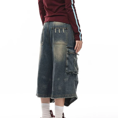 Street Slam Washed Y2k Cargo Shorts Shoptery