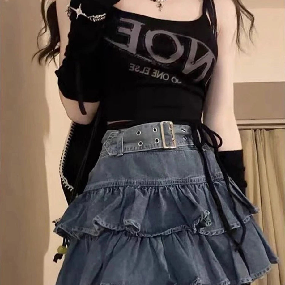 2000s Denim Mini Skirt Shoptery