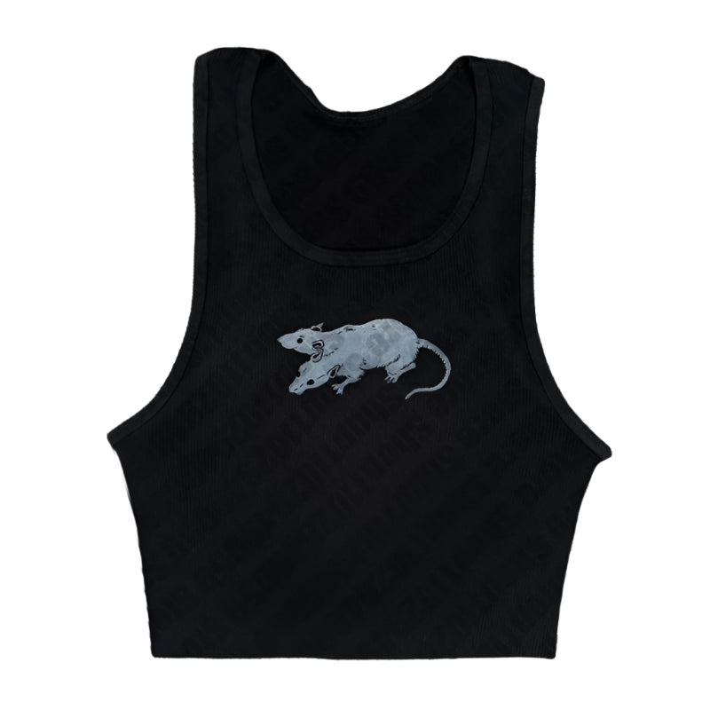 Alt Double Rat Graphic Tube Crop Top 2 Shoptery