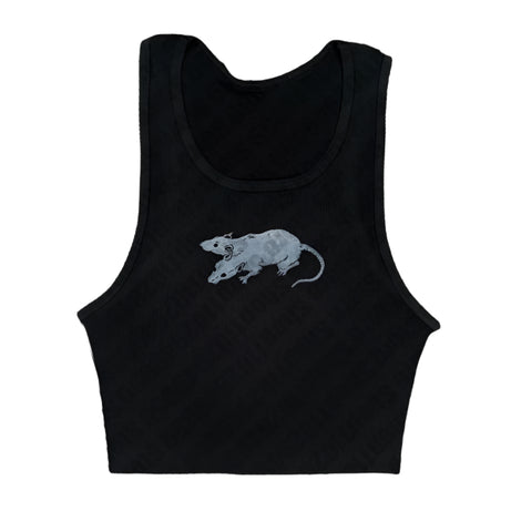 Alt Double Rat Graphic Tube Crop Top 2 Shoptery