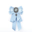Visual Kei Black Satin Cameo Bow Brooch Lapel Pin Gold Blue Shoptery