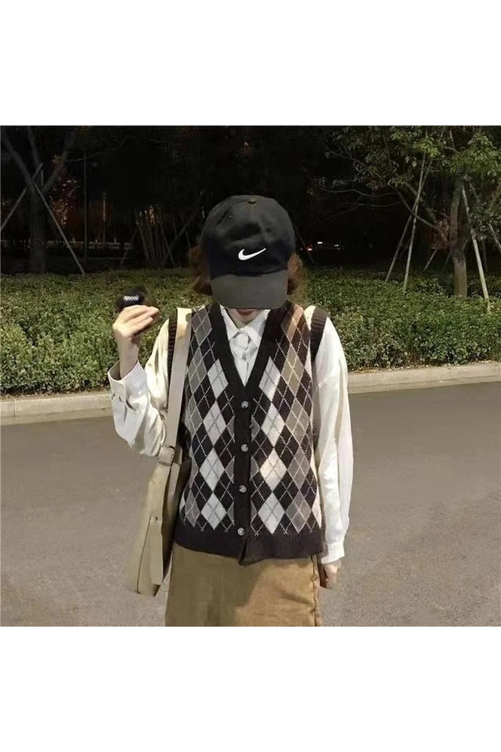 Retro Classic Argyle Knit Vest Shoptery