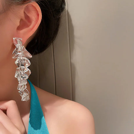 Crystal Cascade Drop Coquette Earrings Shoptery
