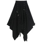 Visual Kei Black Rose Asymmetric Shirt Dress with Studded Belt 9526A One size Shoptery