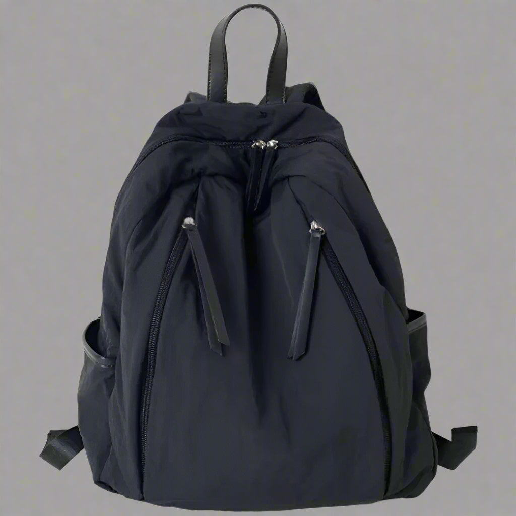 Cloud Beige Minimalist Aesthetic Backpack black Shoptery